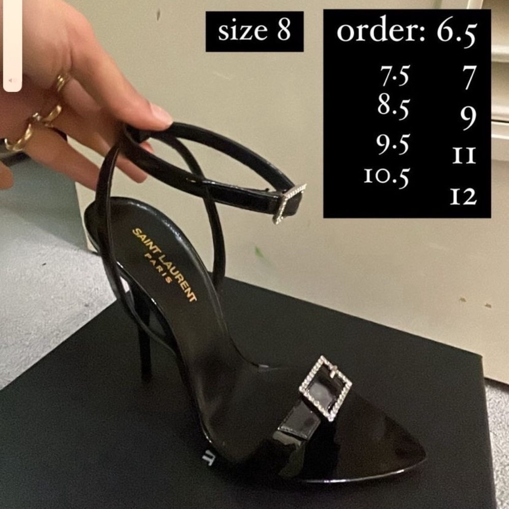 Black Ysl Sandals Worn Once.